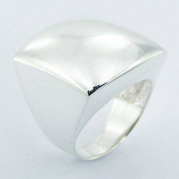 Bold silver square shaped ring