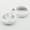 Modern silver classic hoop stud earrings