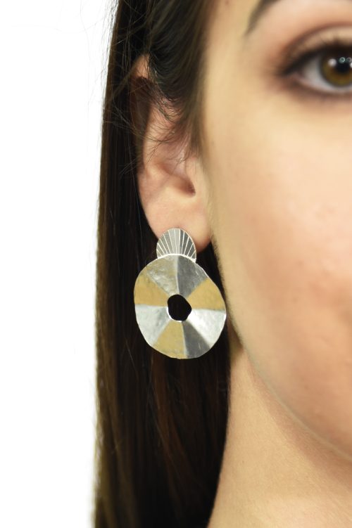 Tribal round textured stud earrings
