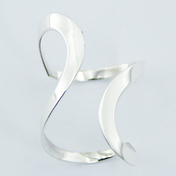 Wirework adjustable silver ring
