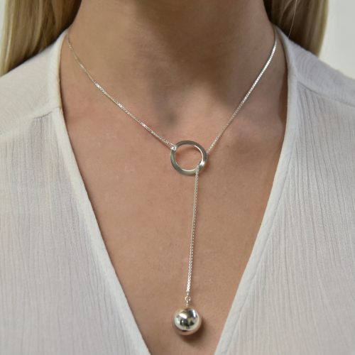 Designer silver ball necklace