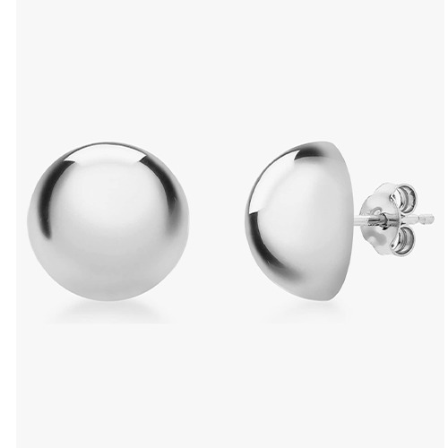Sterling silver classic ball dome stud earrings 8, 14, 16, 18mm size