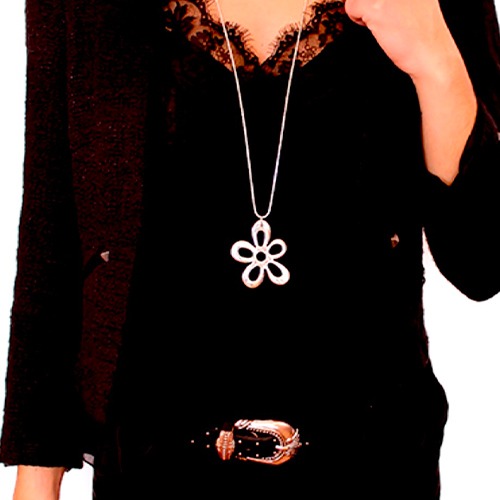 Sterling silver Bold Daisy Pendant 60mm size