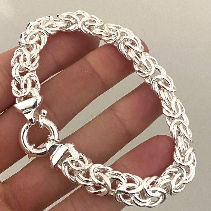 Sterling silver Byzantine silver mesh necklace - Image 3