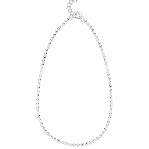 Sterling silver Bianca design dainty flat ball beaded Anklet 2mm wide - Image 2