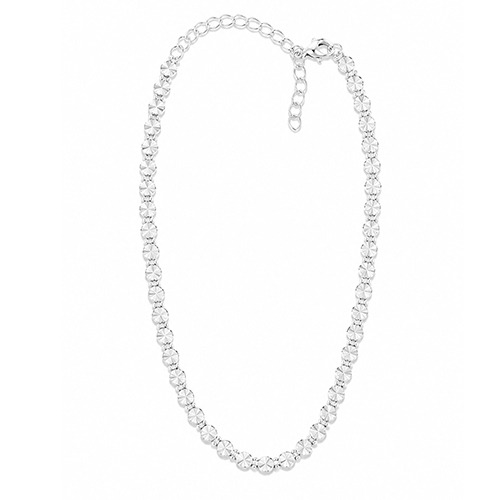Sterling silver Corlett design flat beaded Anklet 3mm wide - Image 2