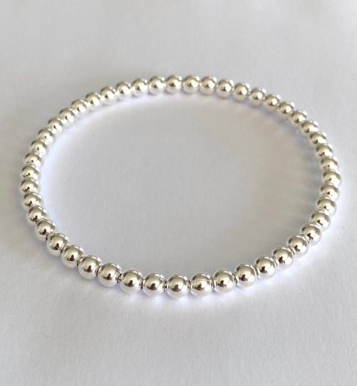 Solid sterling silver 5mm ball bangle