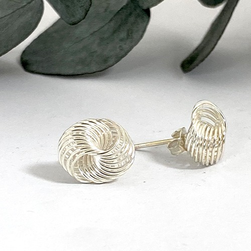 Sterling silver small twisted stud earrings 10mm size