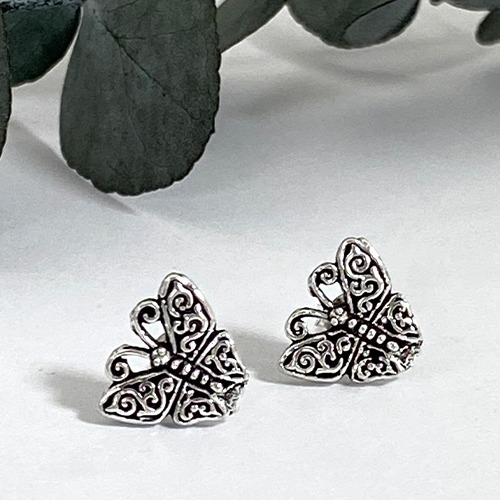 Sterling silver small butterfly stud earrings 10mm size