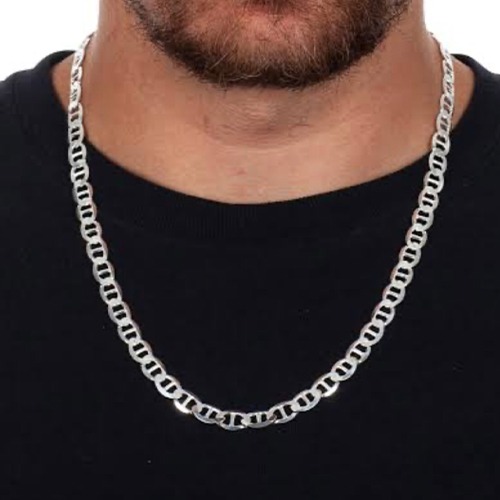 Sterling silver 5mm marina link necklace