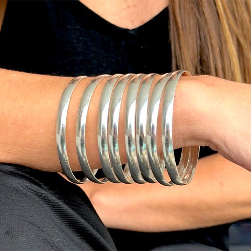 6mm wide Sterling silver plain bangle