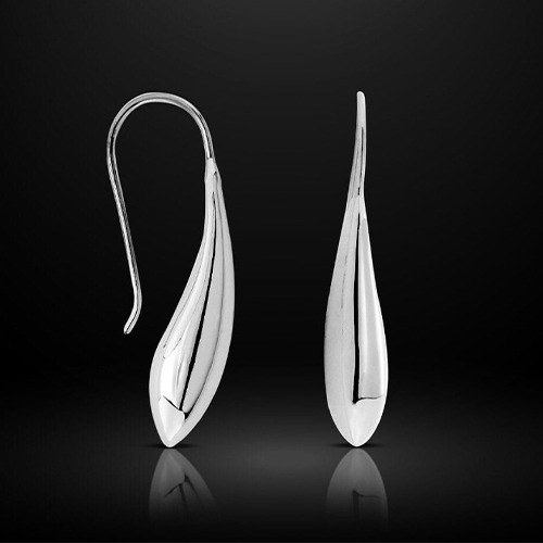 Sterling silver medium hanging teardrop earrings 25mm long