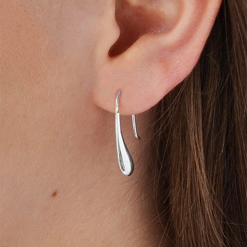 Sterling silver small hanging teardrop earrings 20mm long