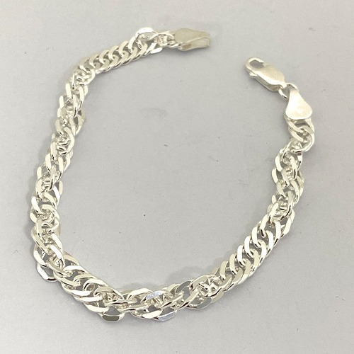 Sterling silver fine twist link bracelet