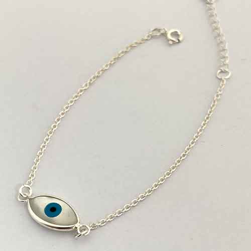 Sterling silver evil eye bracelet