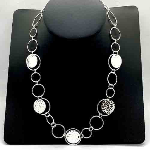 Sterling silver circles coin design necklace