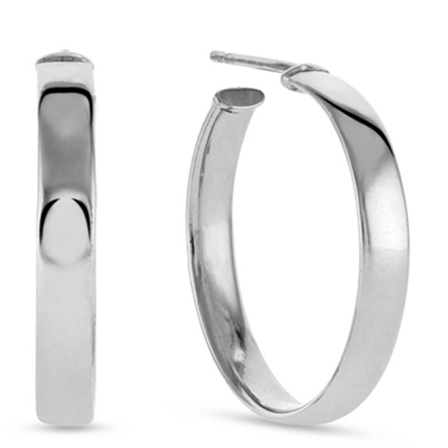 Sterling silver classic medium hoop stud earrings 40mm size