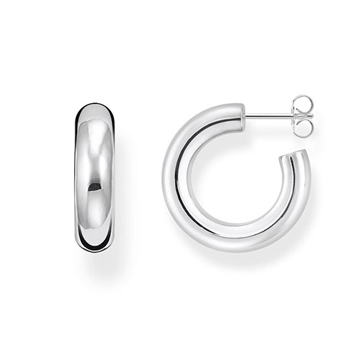Sterling silver small tube style stud earrings 20mm size