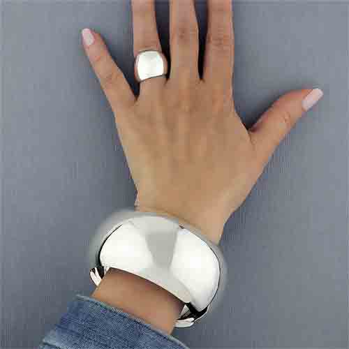 30mm wide Solid Sterling silver plain bangle