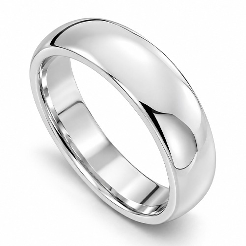 Sterling silver 5mm wide solid plain band ring
