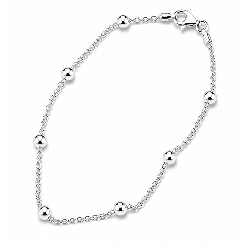 Sterling silver ball chain rope bracelet 4mm wide