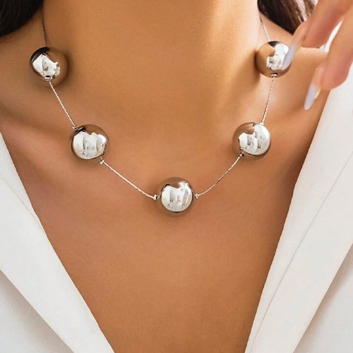 Sterling silver 5 ball elegant necklace design 18mm ball size