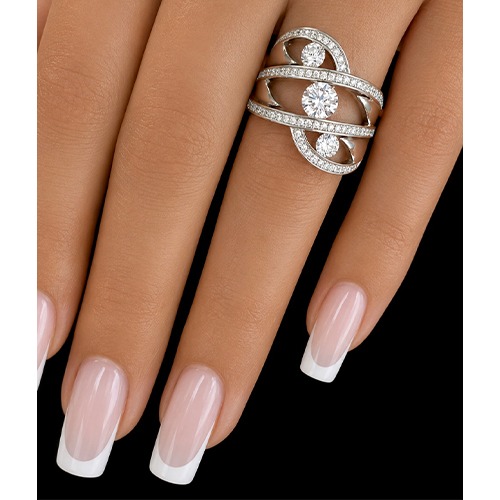 Sterling silver Carolina design cubic zirconia band ring 18mm wide - Image 3