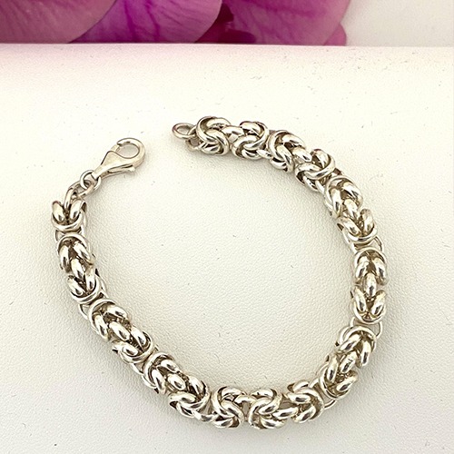 Sterling silver byzantine design rope style bracelet 6mm wide - Image 2