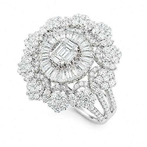 Sterling silver Victorian design round cubic zirconia ring 24mm wide - Image 4