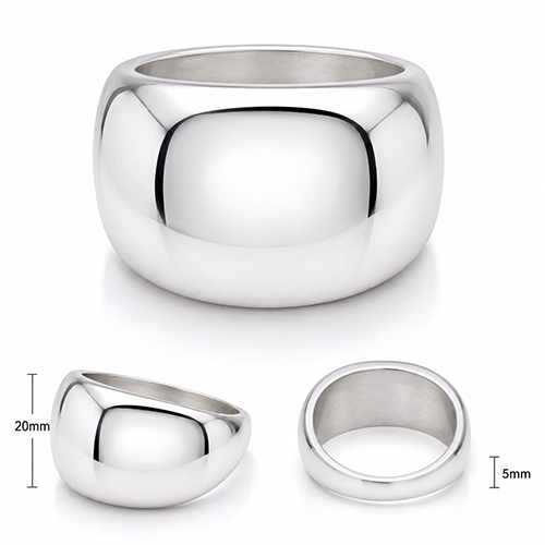 20mm wide Solid sterling silver dome classic ring - Image 4