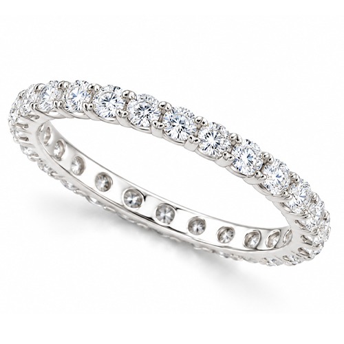 Sterling silver Alina design classic cubic zirconia eternity stacking band ring 3mm wide - Image 4