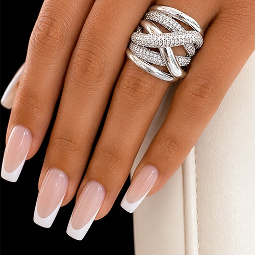 Sterling silver Annie design cubic zirconia woven wide bulky band ring 25mm wide - Image 2