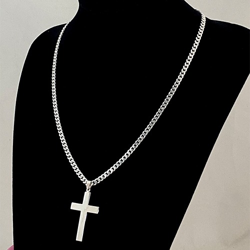 Sterling silver solid plain classic cross pendant 30mm, 35mm or 50mm size