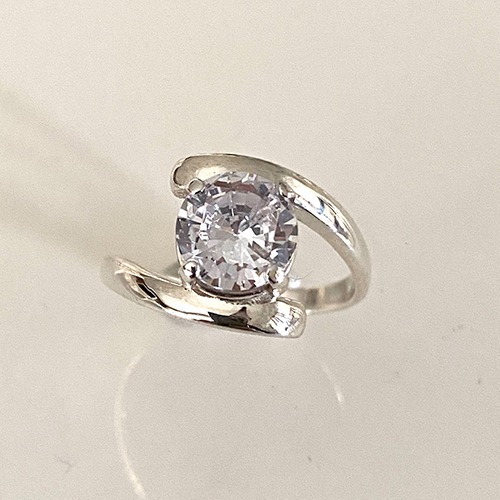 Sterling silver June wrap design cubic zirconia ring 14mm wide - Image 2