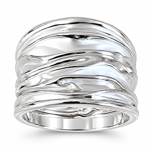 Sterling silver Margella design textured matte solid silver band ring 15mm wide