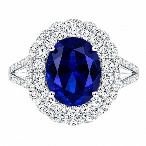 Sterling silver Savannah design blue tanzanite cubic zirconia classic round style ring 16mm wide