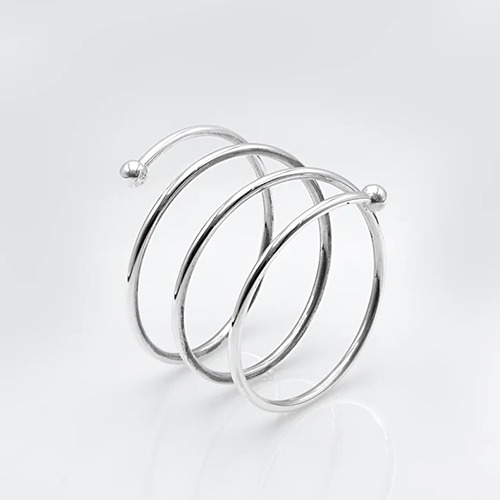 Sterling silver stylishly unique spiral design bangle - Image 2