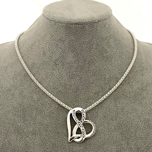 Sterling silver heart infinity design pendant 40mm size