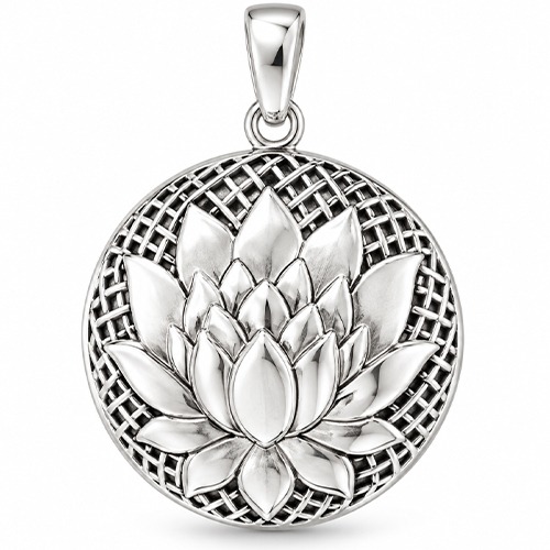 Sterling silver Protea flower design pendant 50mm long - Image 3
