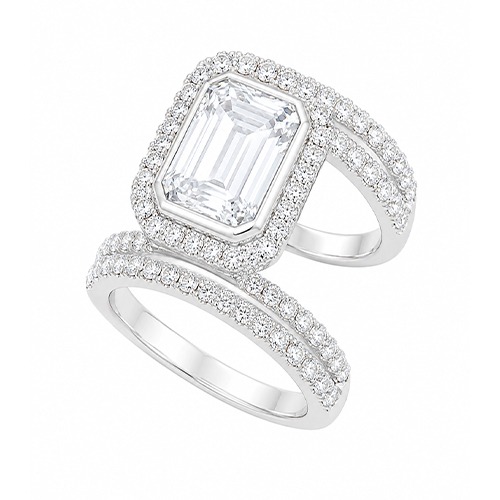 Sterling silver Amari design white cubic zirconia band ring 19mm wide - Image 2