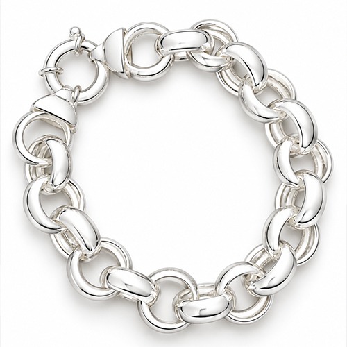 Sterling silver 16mm link size Belcher bracelet (Large link size) - Image 2