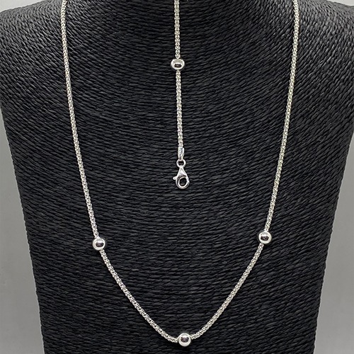 Sterling silver 3 ball popcorn necklace - Image 4