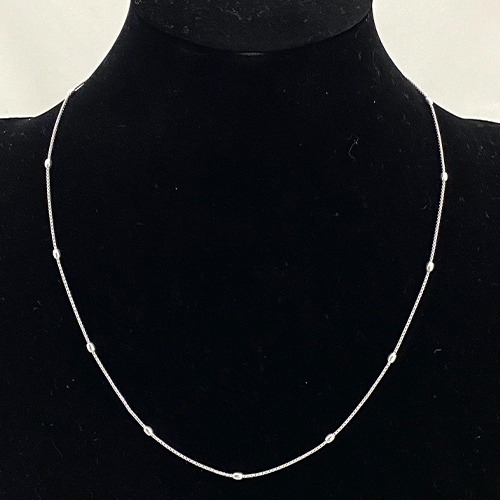 Sterling silver dainty oval ball chain necklace - Image 2