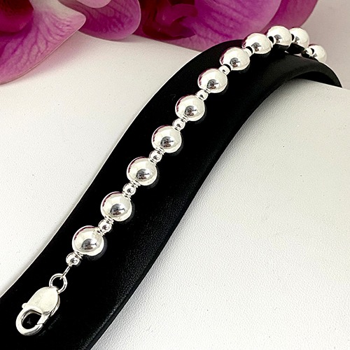 Sterling silver ball mix 10mm & 4mm size ball bracelet