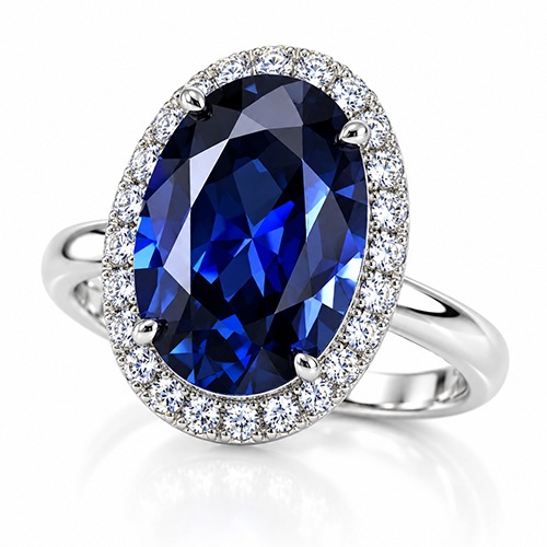 Sterling silver Holly design royal blue tanzanite cubic zirconia ring 17mm wide - Image 2