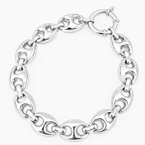 Sterling silver Gucci link design solid bracelet 10mm wide links