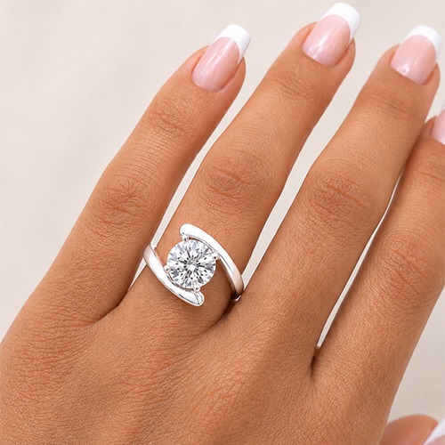 Sterling silver Anita design cubic zirconia band ring 14mm wide