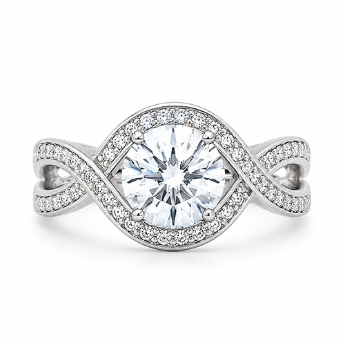 Sterling silver Evelina design cubic zirconia band ring 11mm wide
