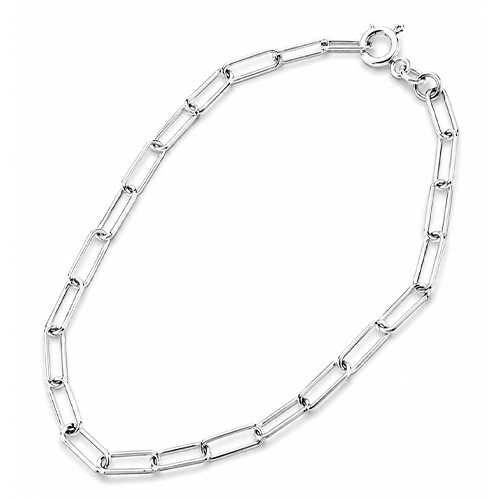 Sterling silver dainty paperclip chain 2mm wide