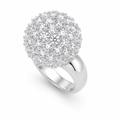 Sterling silver Disco ball design cubic zirconia ball ring 15mm wide